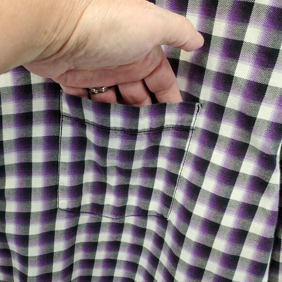 Egara Men's Plaid Purple Long Sleeve 4X - Picture 2 of 8